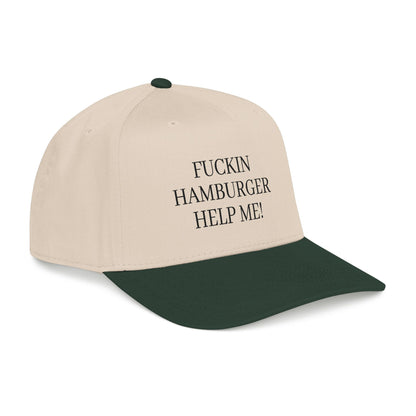 Embroidered 'Fuckin Hamburger Help Me!' Baseball Cap