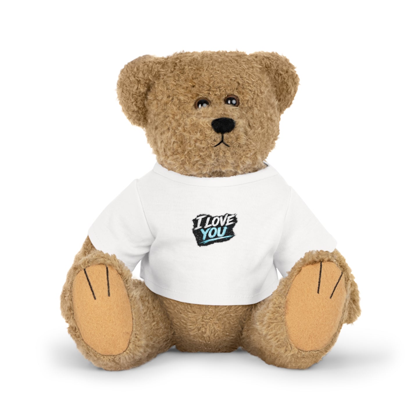 I Love You Plush Bear — Cute Teddy with Graphic T‑Shirt (Valentine’s Gift)
