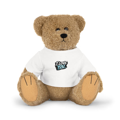 I Love You Plush Bear — Cute Teddy with Graphic T‑Shirt (Valentine’s Gift)