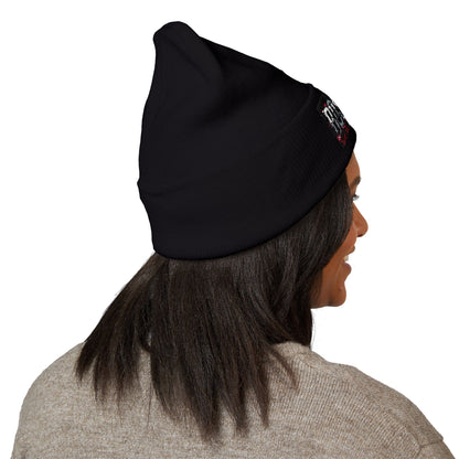 Boss Life Embroidered Cuffed Beanie — Streetwear Knit Hat for Confident Style