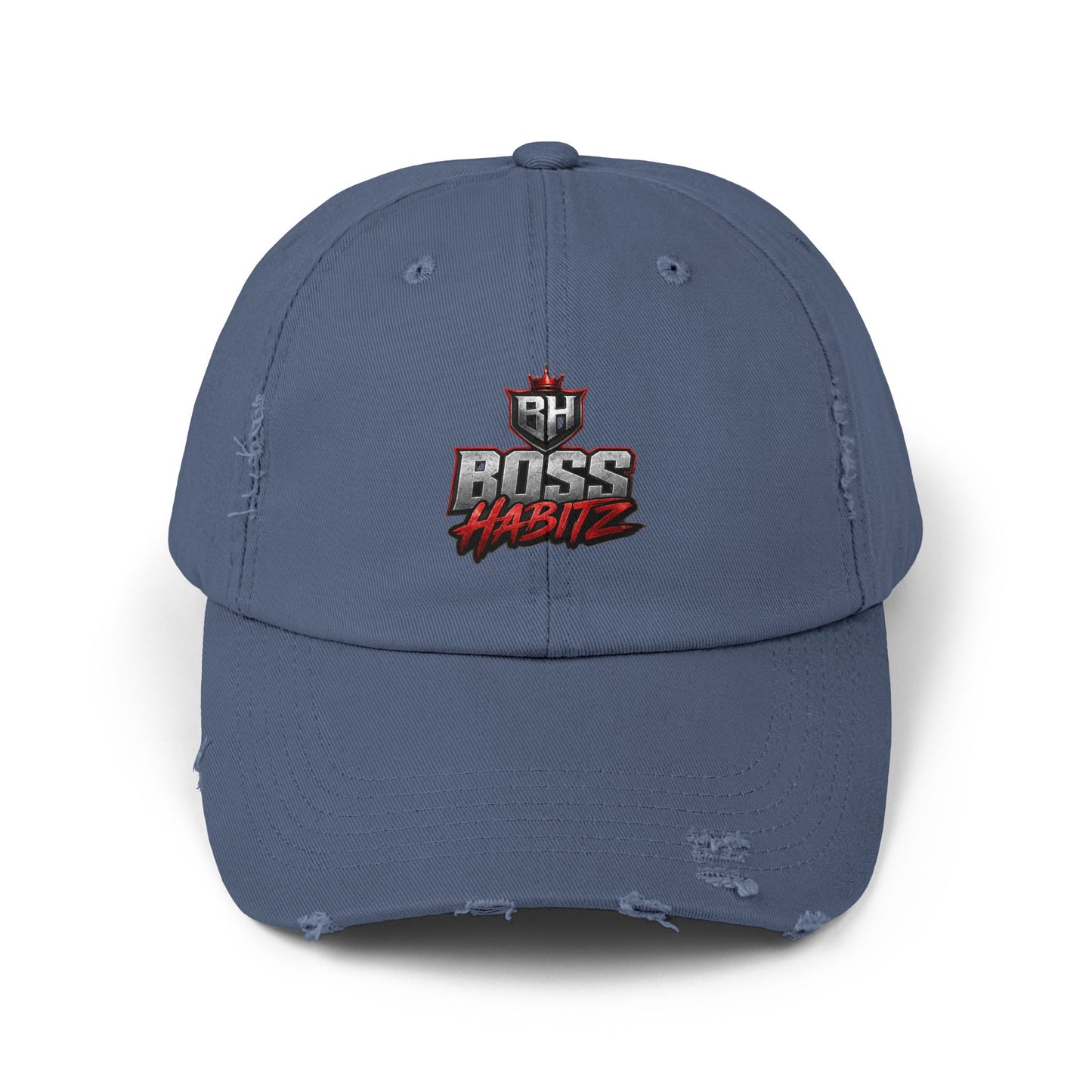 Boss Habitz Distressed Cap — Embroidered Logo Baseball Hat