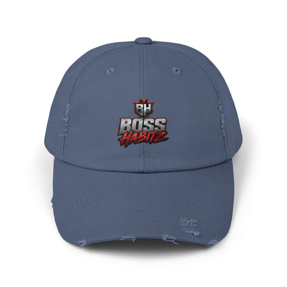 Boss Habitz Distressed Cap — Embroidered Logo Baseball Hat