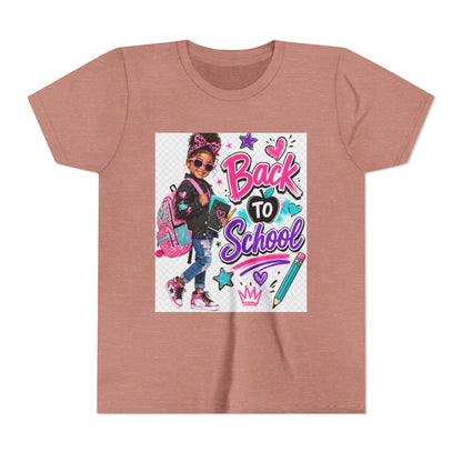 Back to School Kids Tee — Colorful Girl Backpack Design