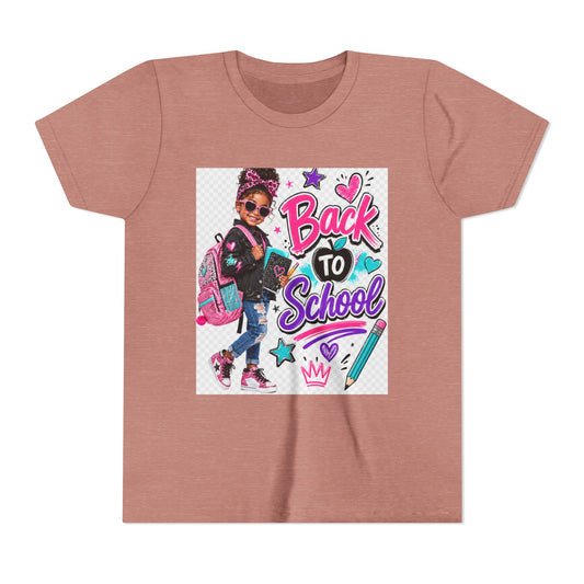 Back to School Kids Tee — Colorful Girl Backpack Design