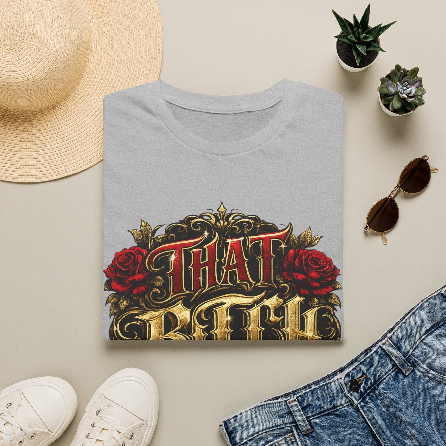 "That Bitch" Vintage Rose Graphic T-Shirt
