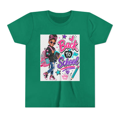 Back to School Kids Tee — Colorful Girl Backpack Design