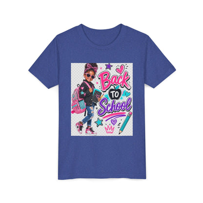 Back to School Kids Tee — Colorful Girl Backpack Design