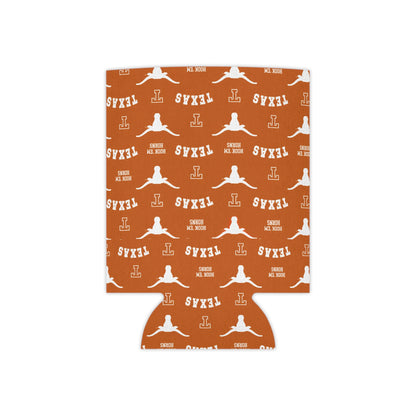 Texas Longhorns Pattern Can Cooler – Burnt Orange 'TEXAS' Logo Koozie