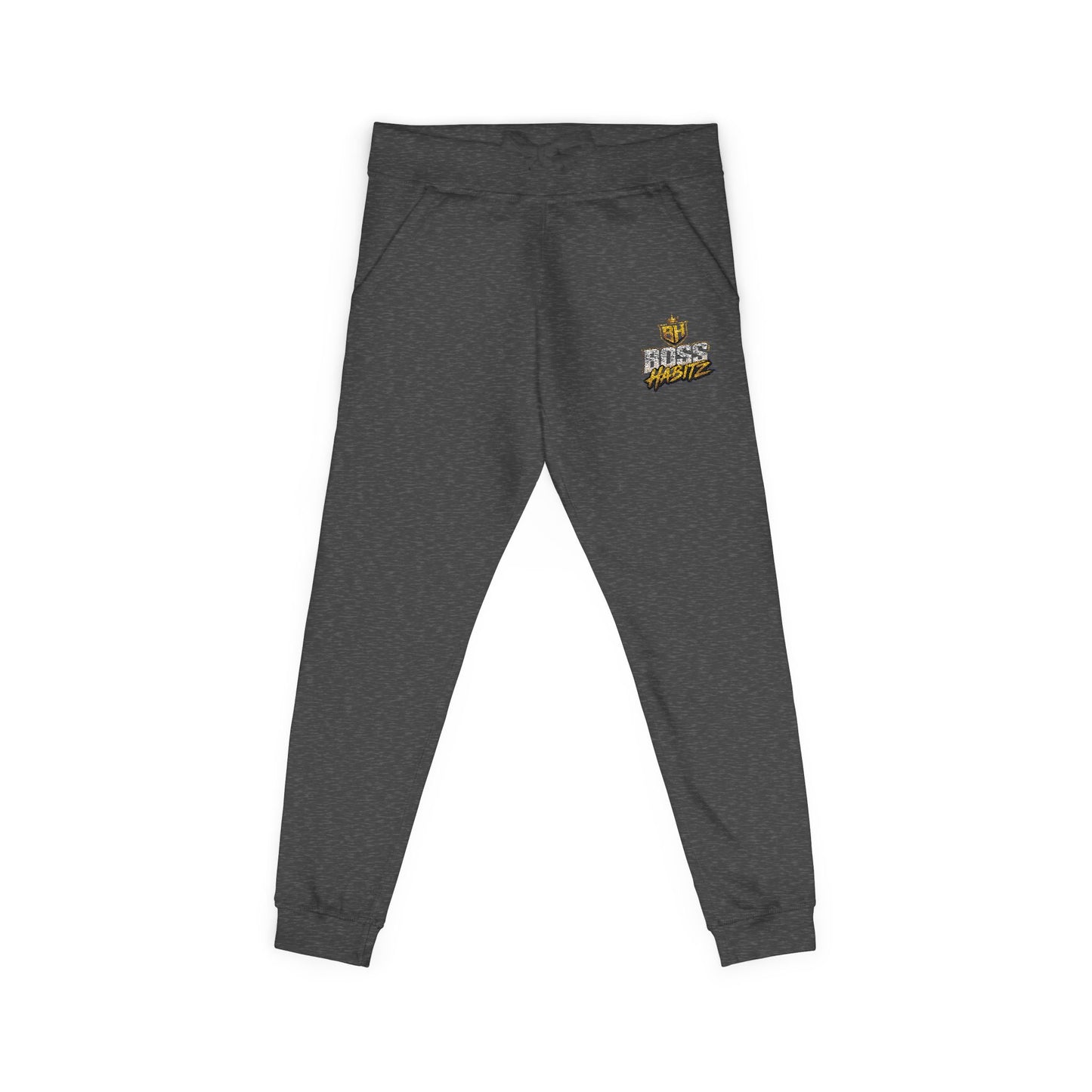 Embroidered White Fleece Sweatpants — Cozy 'Good Vibes' Accent
