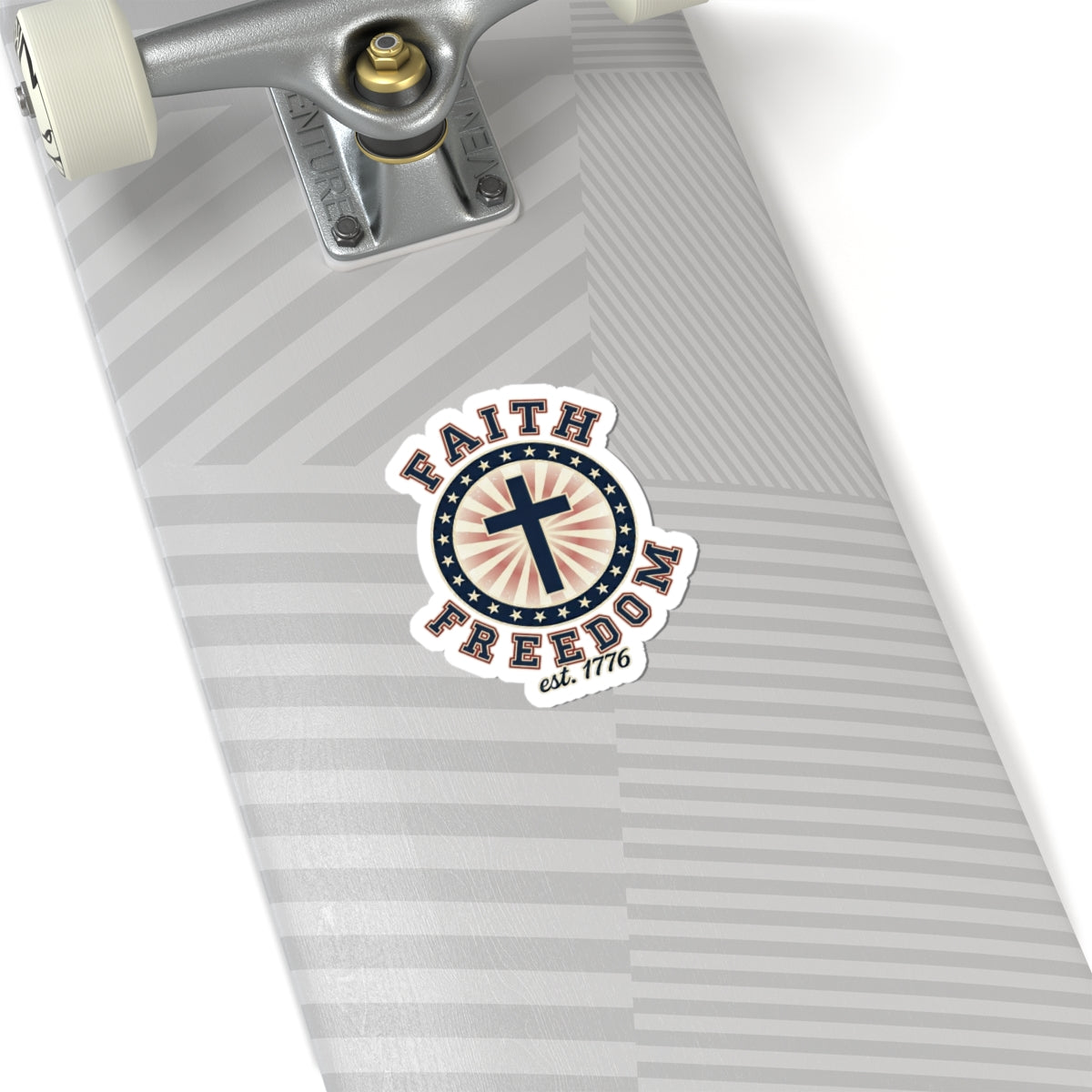 Faith & Freedom Cross Sticker | Patriotic, Faith-Based 4th of July