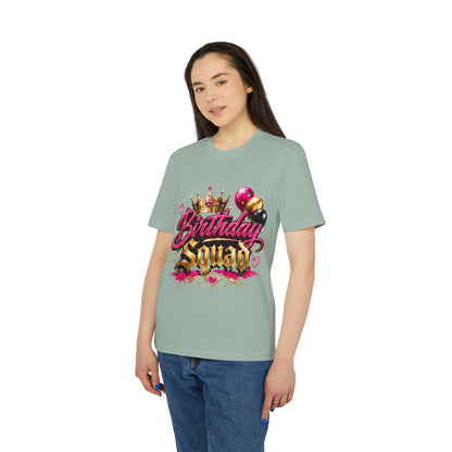 Birthday Squad T-Shirt — Glam Crown & Balloons Party Tee