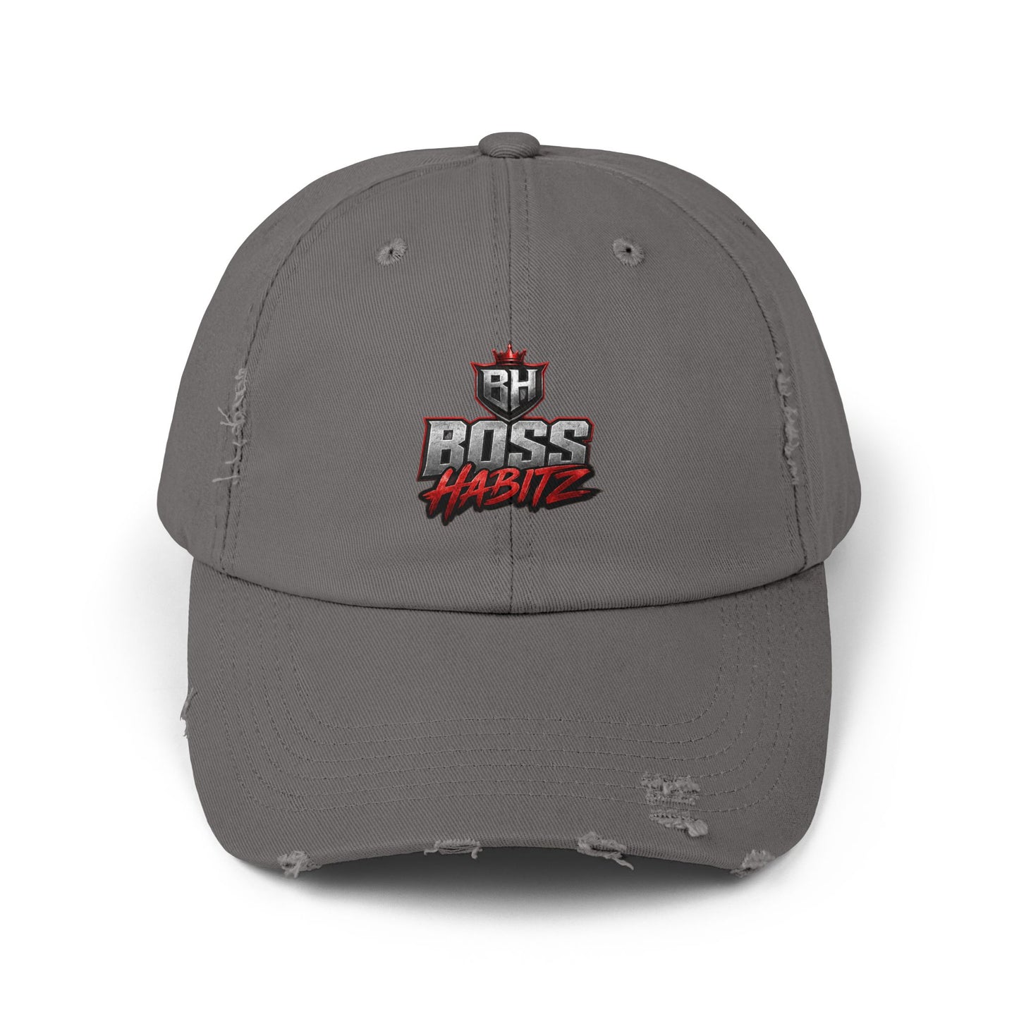 Boss Habitz Distressed Cap — Embroidered Logo Baseball Hat