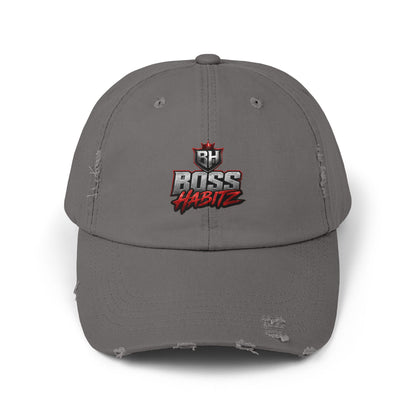 Boss Habitz Distressed Cap — Embroidered Logo Baseball Hat