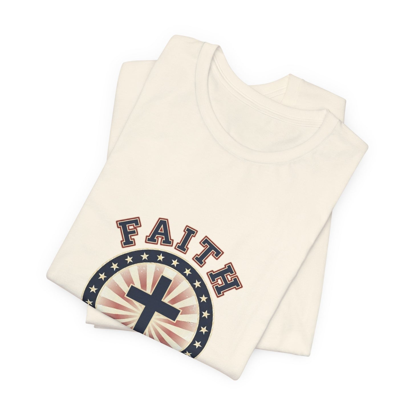 Faith & Freedom cross tee, Patriotic Vintage Americana July 4th