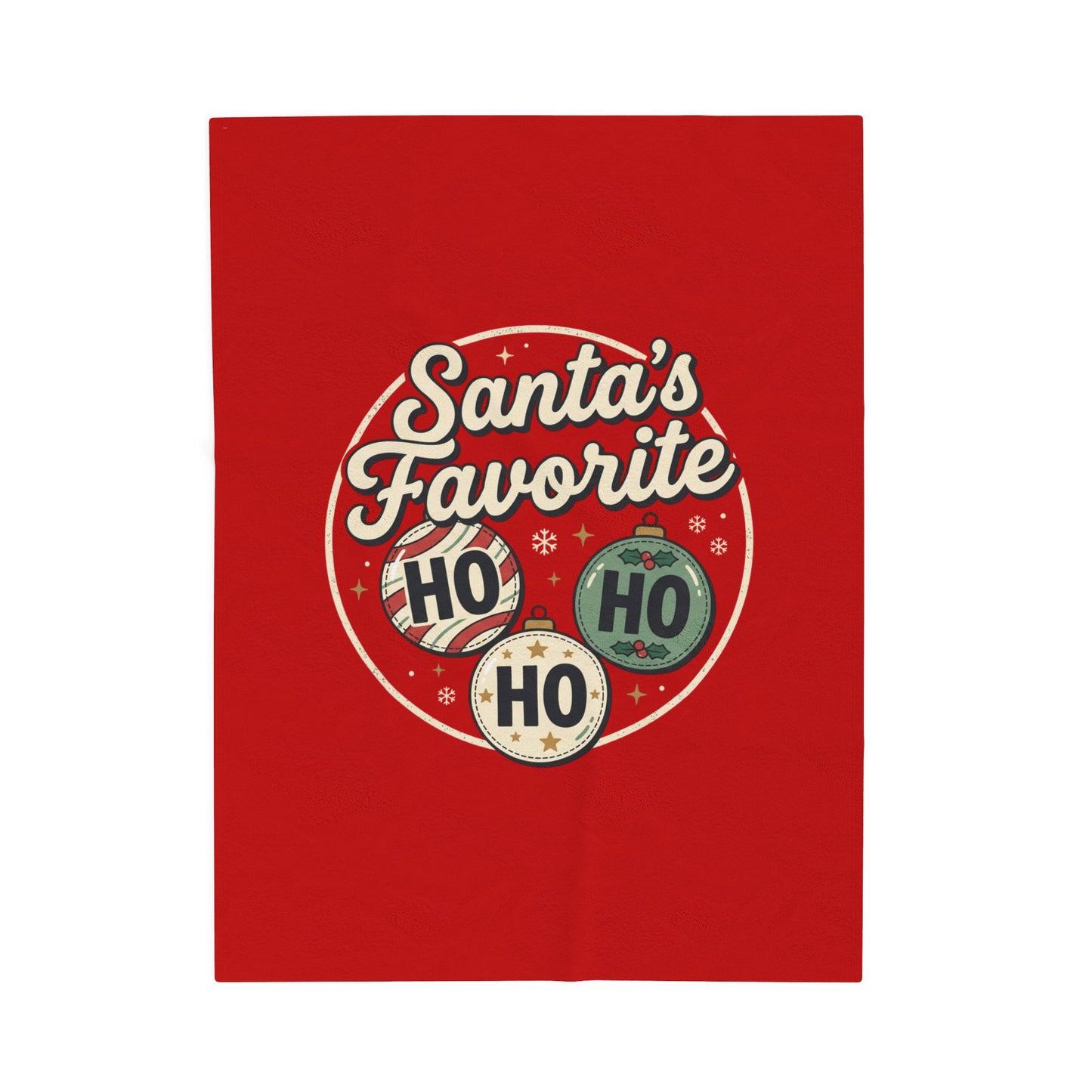 Velveteen Blanket — "Santa's Favorite" HO HO HO Christmas Plush Throw