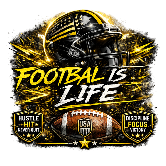 Football Is Life T-Shirt — Vintage Helmet & Ball Graphic Tee for Fans