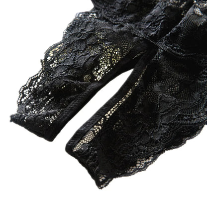 Women  Panties Lace Open Spandex Crotchless Thongs