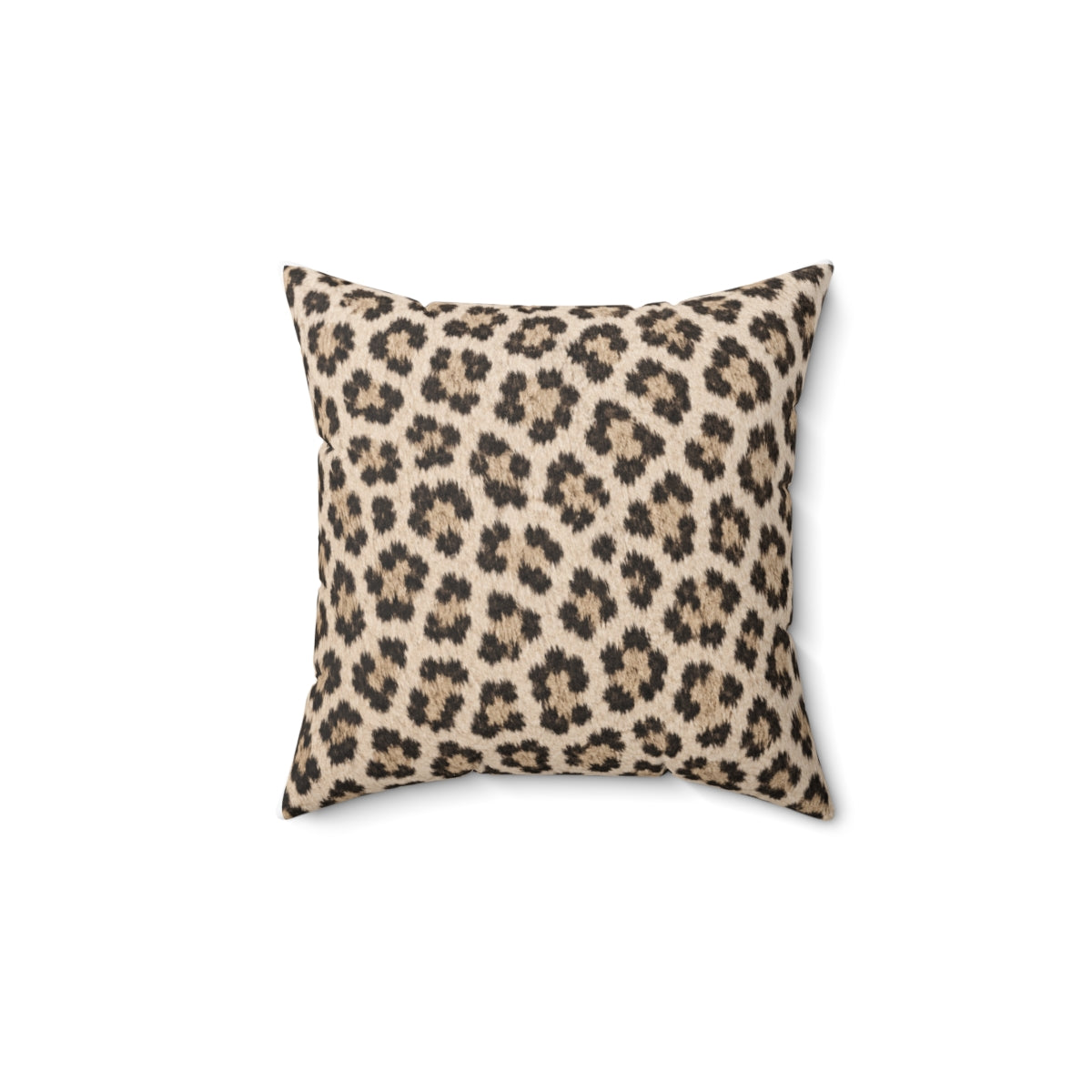 Leopard Print Decorative Throw Pillow — Spun Polyester Square Accent Pillow